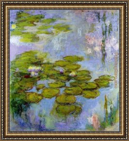 Water Lilies 1914 Framed Paintings - Water Lilies 13 by Claude Monet