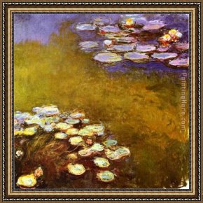 Water Lilies 1914 Framed Paintings - Water-Lilies 1917 by Claude Monet