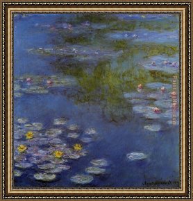 Water Lilies 1914 Framed Paintings - Water-Lilies 20 by Claude Monet