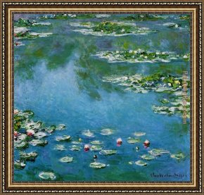 Water Lilies 1914 Framed Paintings - Water-Lilies 22 by Claude Monet