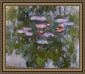 Water Lilies 1914 Framed Paintings - Water-Lilies 23 by Claude Monet