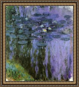 Water Lilies 1914 Framed Paintings - Water-Lilies 29 by Claude Monet