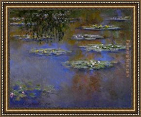Water Lilies 1914 Framed Paintings - Water-Lilies 33 by Claude Monet