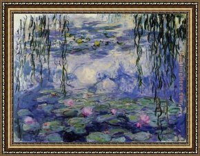 Water Lilies 1914 Framed Paintings - Water-Lilies 38 by Claude Monet