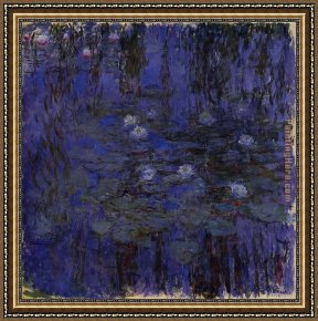 Water Lilies 1914 Framed Paintings - Water-Lilies 40 by Claude Monet