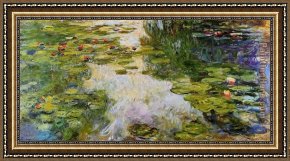 Water Lilies 1914 Framed Paintings - Water-Lilies 42 by Claude Monet