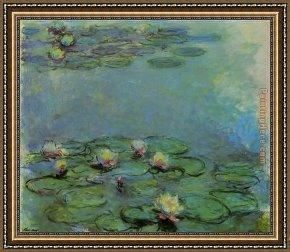 Water Lilies 1914 Framed Paintings - Water-Lilies 43 by Claude Monet