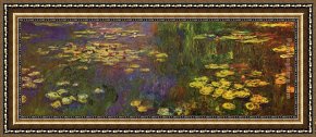 Water Lilies 1914 Framed Paintings - Water Lilies by Claude Monet