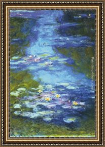 Claude Monet Framed Paintings - Water Lilies I by Claude Monet