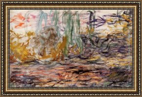 Claude Monet Framed Paintings - Water-Lilies left by Claude Monet