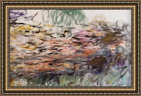 Water Lilies 1914 Framed Paintings - Water-Lilies right by Claude Monet