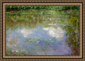 Water Lilies 1914 Framed Paintings - Water Lilies The Clouds by Claude Monet
