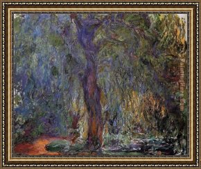 Weeping Willow Framed Paintings - Weeping Willow 3 by Claude Monet