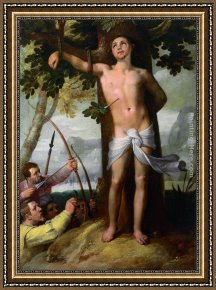 Sebastian Framed Paintings - The Miracle of Saint Sebastian by Cornelis Cornelisz