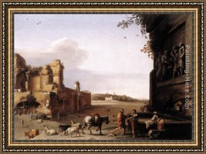 The Colosseum Rome Framed Paintings - Ruins of Ancient Rome by Cornelis van Poelenburgh