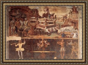 Allegory of May Triumph of Apollo Framed Paintings - Allegory of September Triumph of Vulcan by Cosme Tura