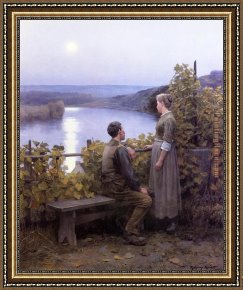 Evening Mood Framed Paintings - Summer Evening by Daniel Ridgway Knight