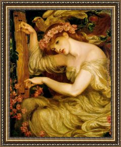 Alexandre-gabriel Decamps Framed Paintings - A Sea Spell by Dante Gabriel Rossetti