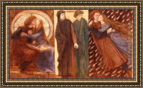 Alexandre-gabriel Decamps Framed Paintings - Paolo and Francesca by Dante Gabriel Rossetti