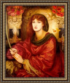 Alexandre-gabriel Decamps Framed Paintings - Sybilla Palmifera by Dante Gabriel Rossetti