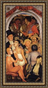 Starry Night Over The Rhone Framed Paintings - Night of the Rich by Diego Rivera