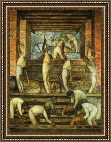 Flatford Mill Framed Paintings - The Sugar Mill by Diego Rivera