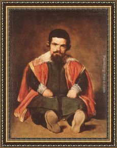 Sebastian Framed Paintings - The Dwarf Sebastian de Morra by Diego Rodriguez de Silva Velazquez