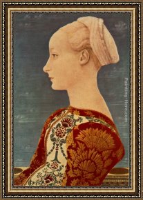 Portrait of a Young Benedictine Framed Paintings - Portrait of a Young Woman by Domenico Veneziano