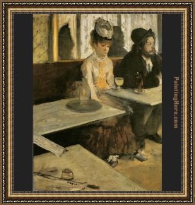 Edgar Degas Framed Paintings - Absinthe by Edgar Degas
