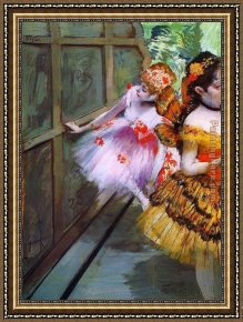 Edgar Degas Framed Paintings - Ballet Dancers in Butterfly Costumes detail by Edgar Degas