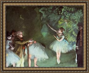 Edgar Degas Framed Paintings - Ballet Rehearsal by Edgar Degas
