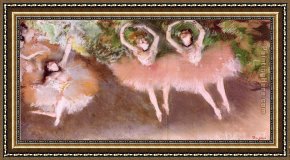 Scene Framed Paintings - Ballet Scene by Edgar Degas
