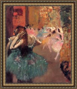 Scene Framed Paintings - Ballet Scene II by Edgar Degas