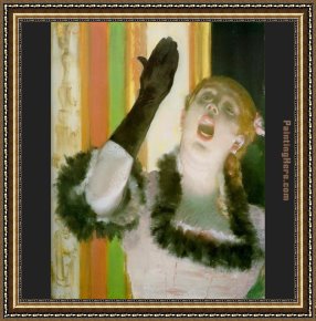 The Night Cafe Framed Paintings - Cafe Concert Singer by Edgar Degas