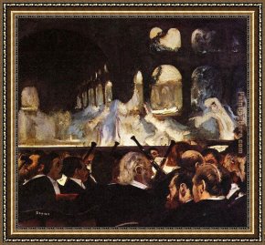 Scene Framed Paintings - The ballet scene by Edgar Degas