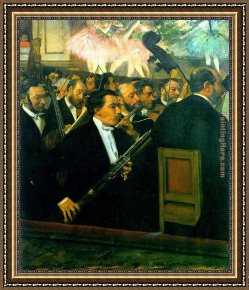 Edgar Degas Framed Paintings - The Orchestra of the Opera by Edgar Degas