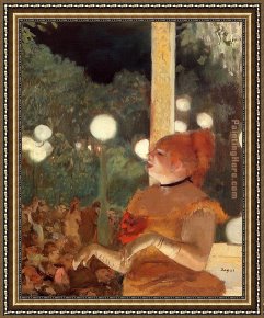 A Dog And Her Puppies Framed Paintings - The Song of the Dog by Edgar Degas