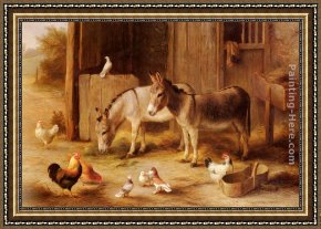 Friends Framed Paintings - Farmyard Friends by Edgar Hunt