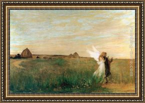 Edmond Framed Paintings - Hesiod Listening to the Inspiration of the Muse by Edmond Francois Aman-Jean