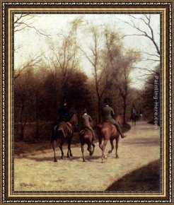 Grandjean Framed Paintings - An Afternoon Ride by Edmond Grandjean