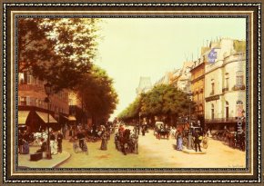 Grandjean Framed Paintings - Le Boulevard Des Italiens by Edmond Grandjean