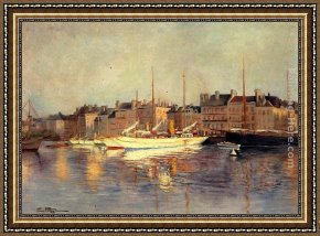 Edmond Framed Paintings - St. Tropez by Edmond Marie Petitjean