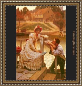 Courtship The Proposal Framed Paintings - Courtship by Edmund Blair Leighton