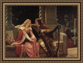 Leighton Flaming June Framed Paintings - The End of The Song by Edmund Blair Leighton
