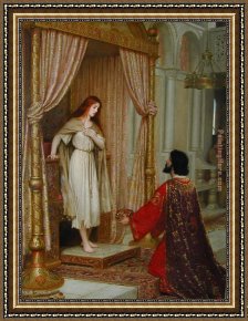 Leighton Flaming June Framed Paintings - The King and the Beggar-maid by Edmund Blair Leighton