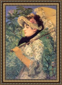 Promise of Spring Framed Paintings - Spring by Edouard Manet