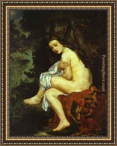 Nymph And Triton Framed Paintings - Surprised Nymph by Edouard Manet
