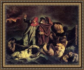 Dante And Virgil in Hell Framed Paintings - The Barque of Dante by Edouard Manet