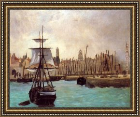 Port, Framed Paintings - The Port of Calais by Edouard Manet