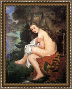 Nymph And Triton Framed Paintings - The Surprised Nymph by Edouard Manet